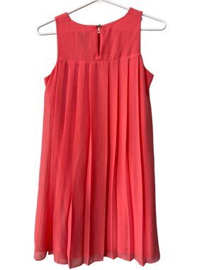 Ann Taylor Factory Shift Dress Size 0P Sleeveless Keyhole Pleated Back Pink NEW